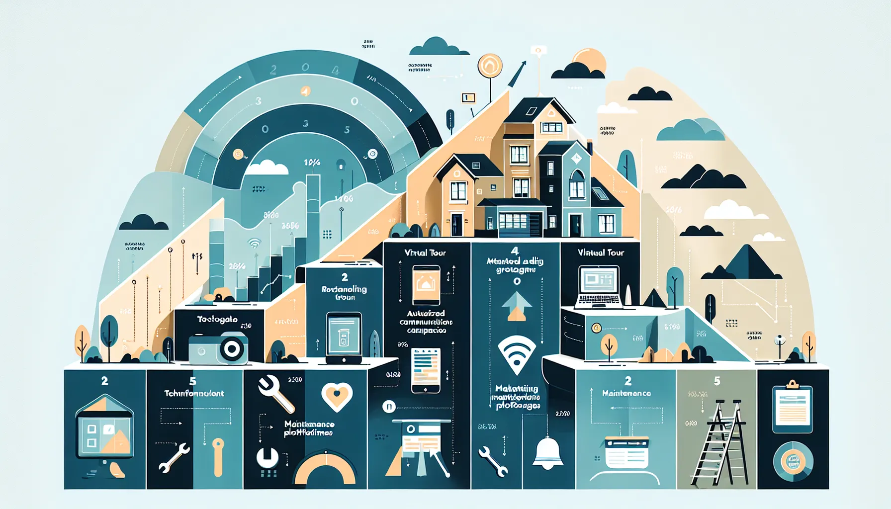 infographic of four technology strategies for Orinda property rentals