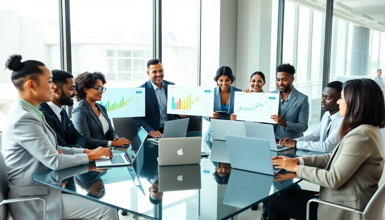 diverse professionals collaborating on innovative wealth-building strategies.