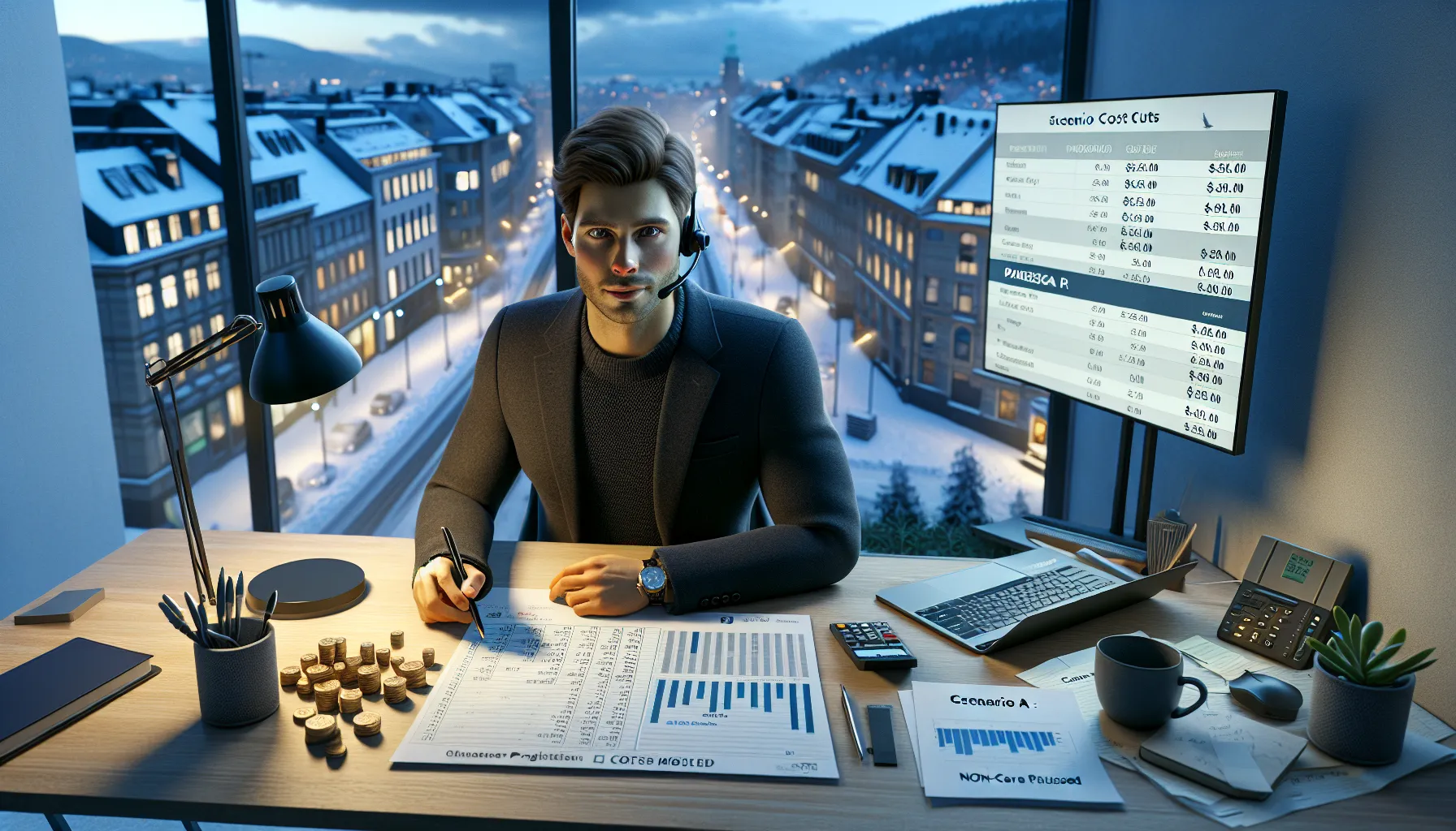 De beste strategiene for å håndtere økonomiske kriser 3 Norwegian manager reviews cash flow and negotiates to secure liquidity and cut costs.