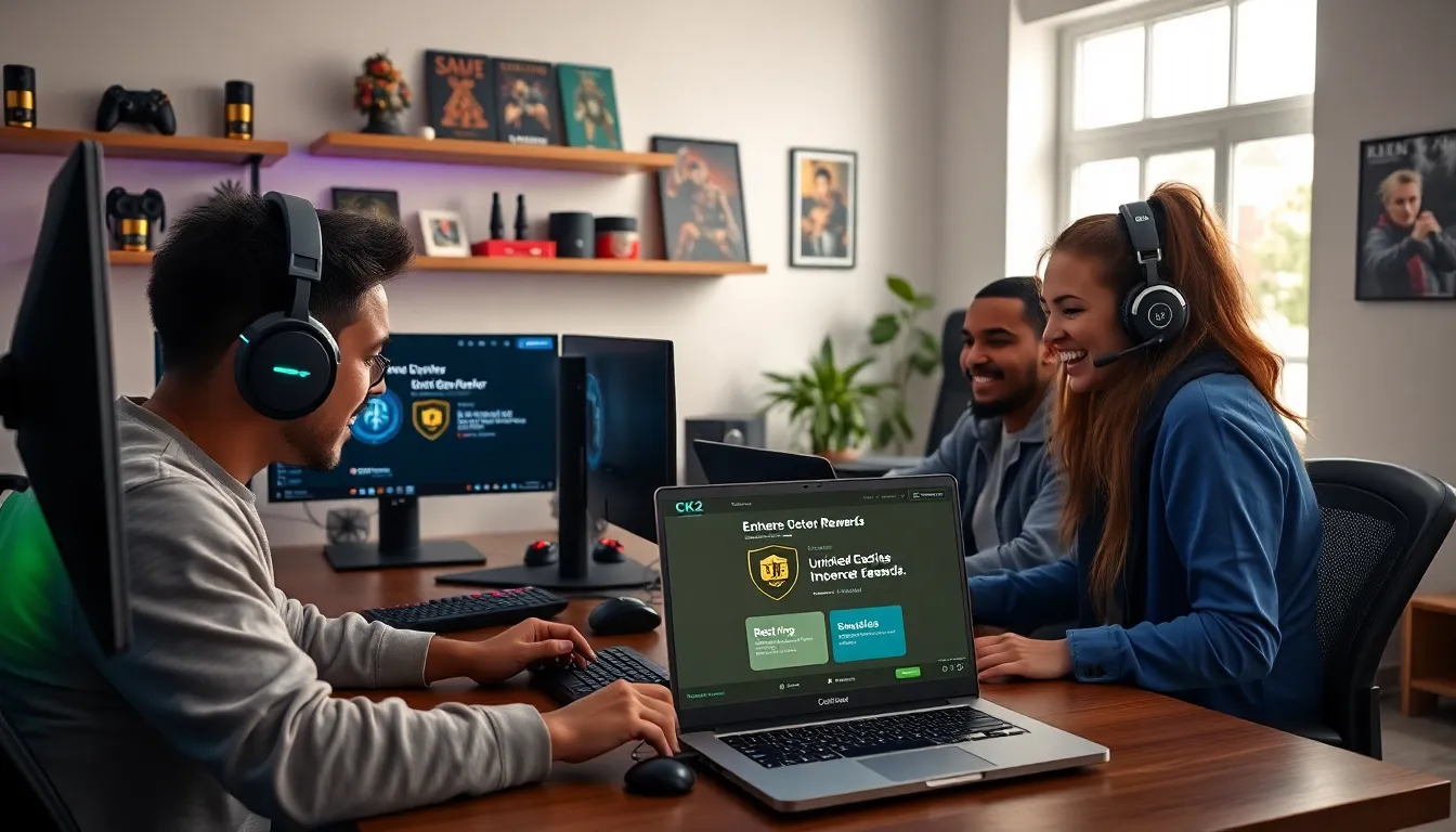 gamers using CK2Generator tool in a modern gaming setup.