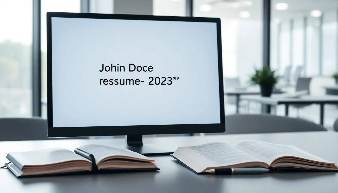 A clear resume file displayed on a modern desktop.