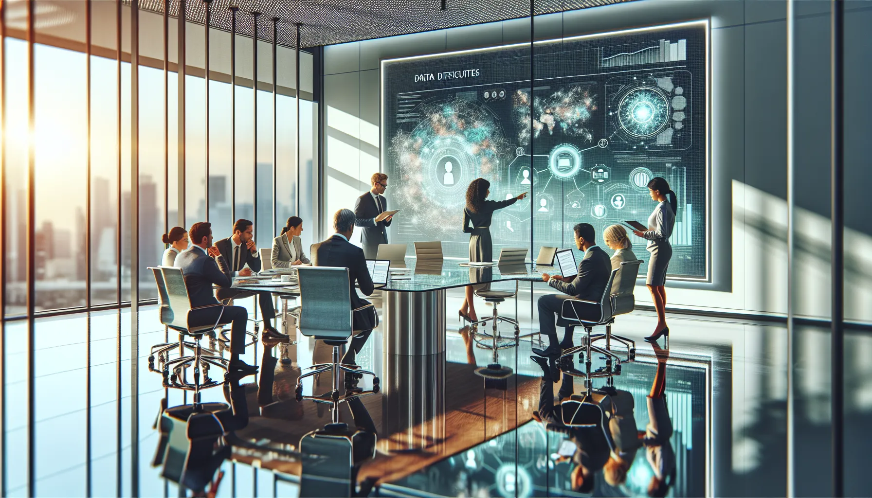 diverse team brainstorming about rjvgkfqyc applications in a modern office.