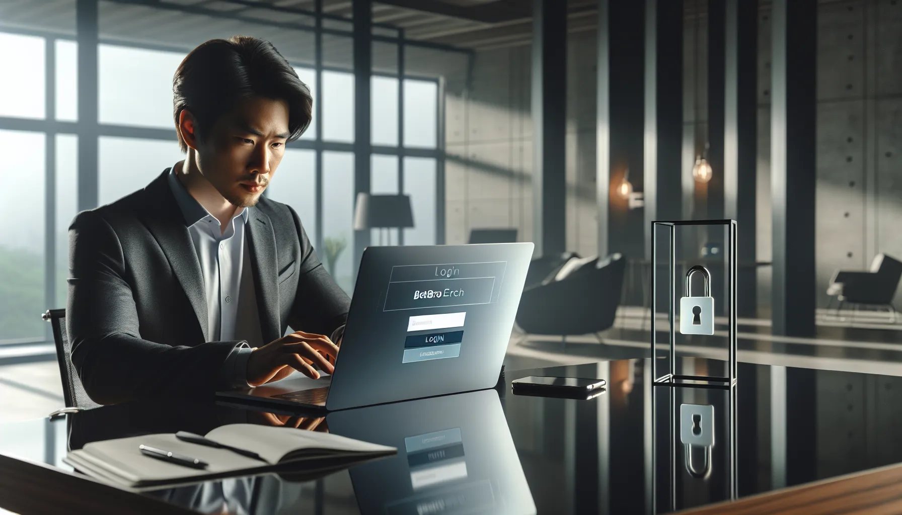 Person securely logging into Betproexch in a modern office.