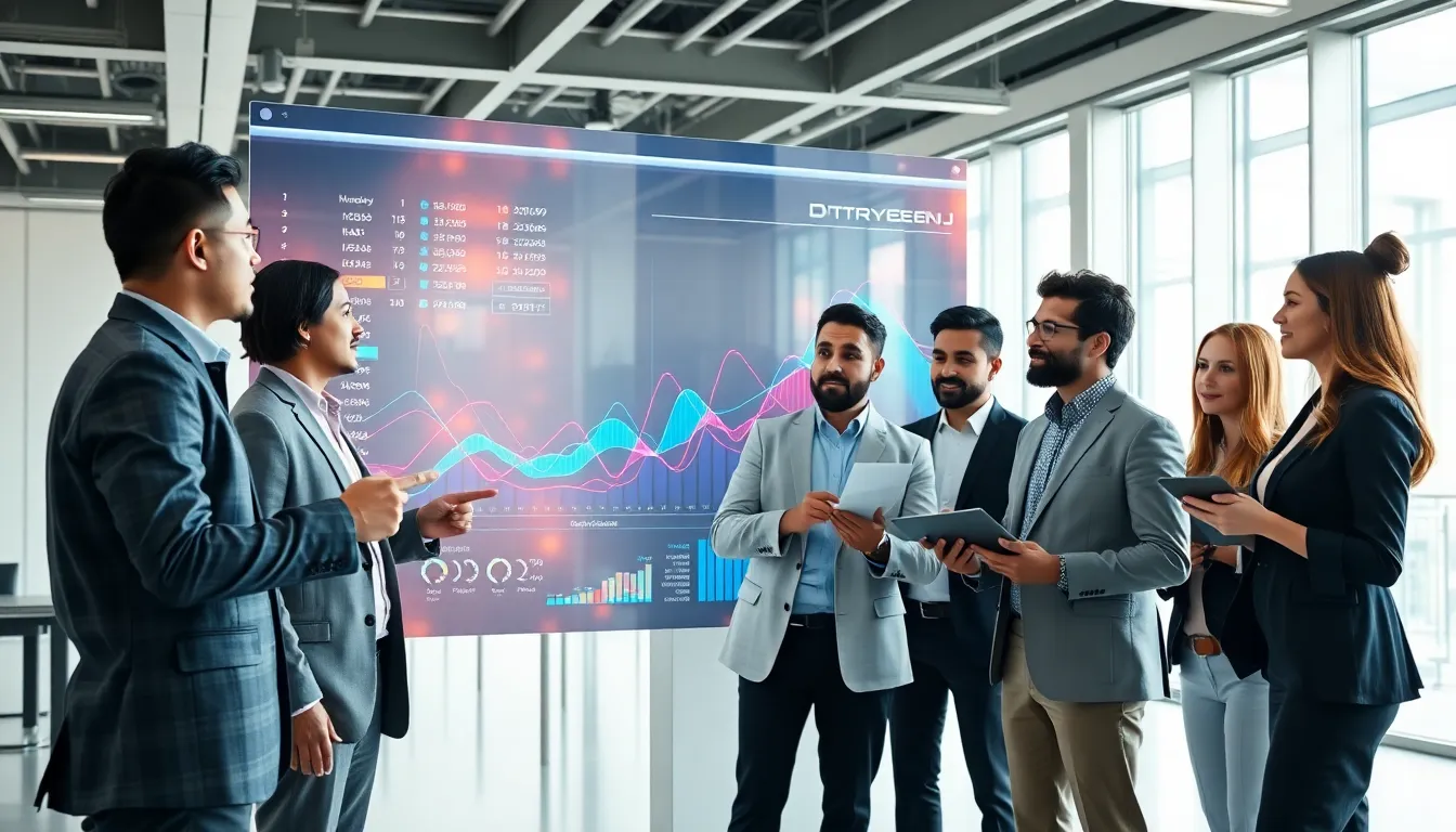 diverse professionals discussing the abstract concept of Dtruyeenj.