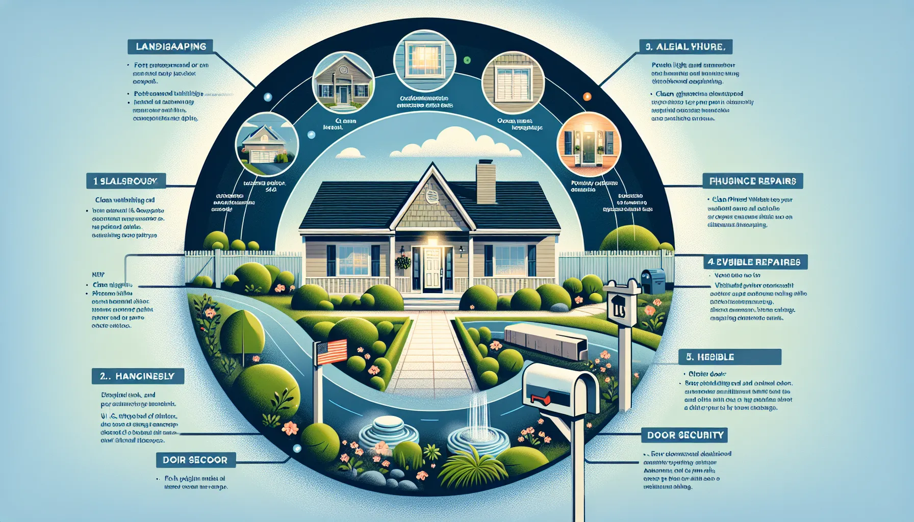 diagram showing steps to prepare a rental property’s exterior