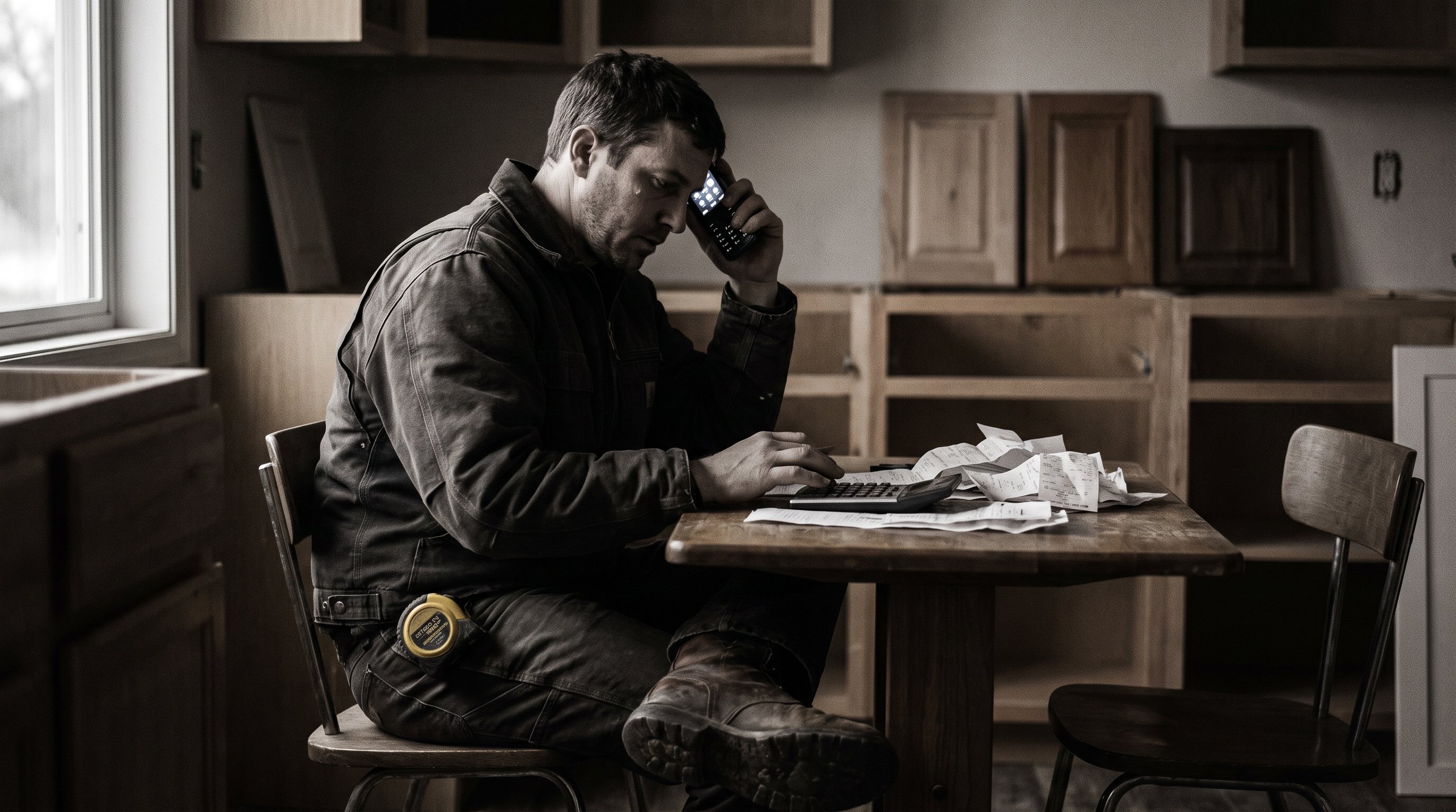 Remodeling contractor calculating the hidden cost of a wasted home estimate.