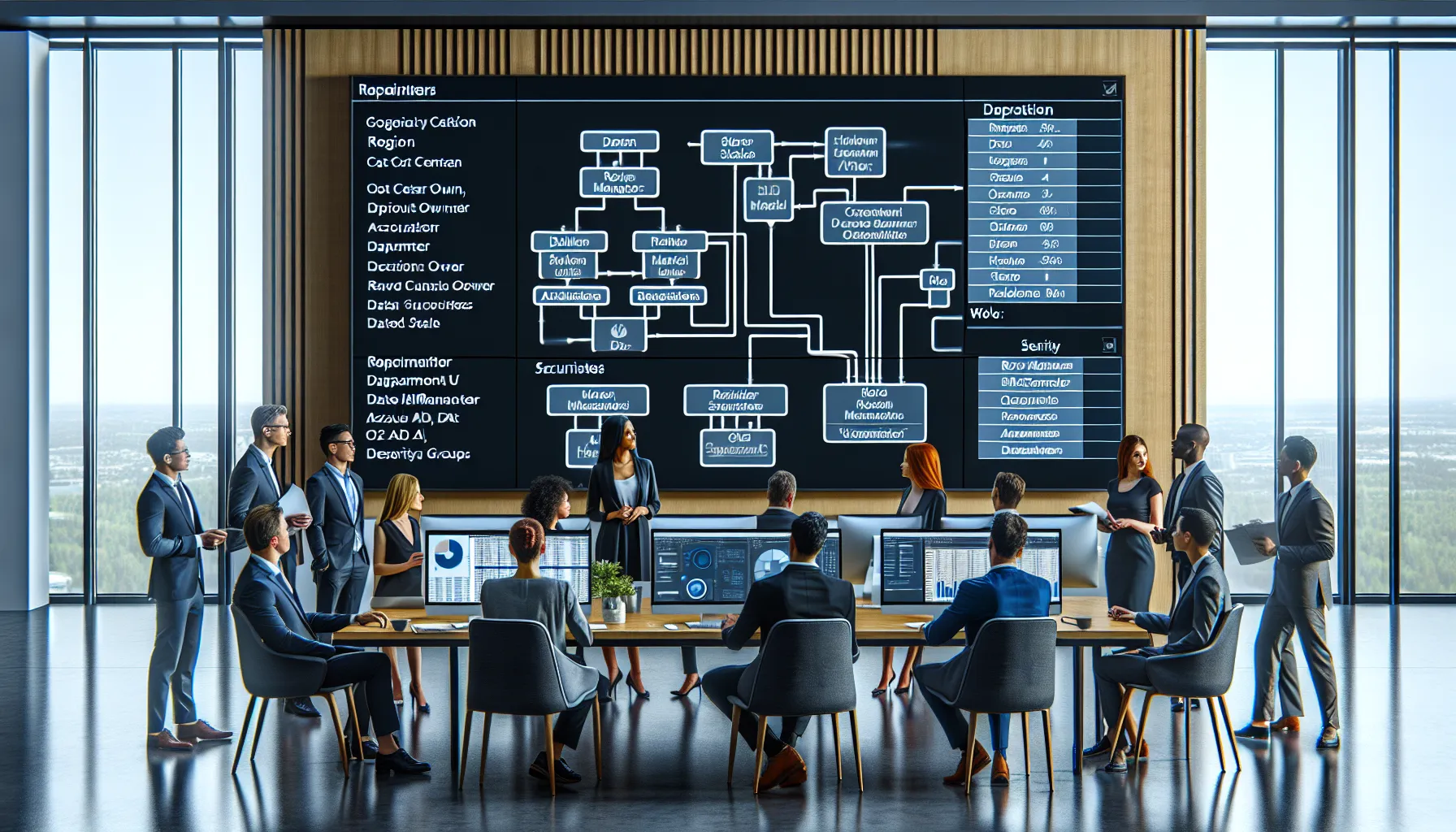 Analytics team designs secure Power BI report bursting model with roles and filters.