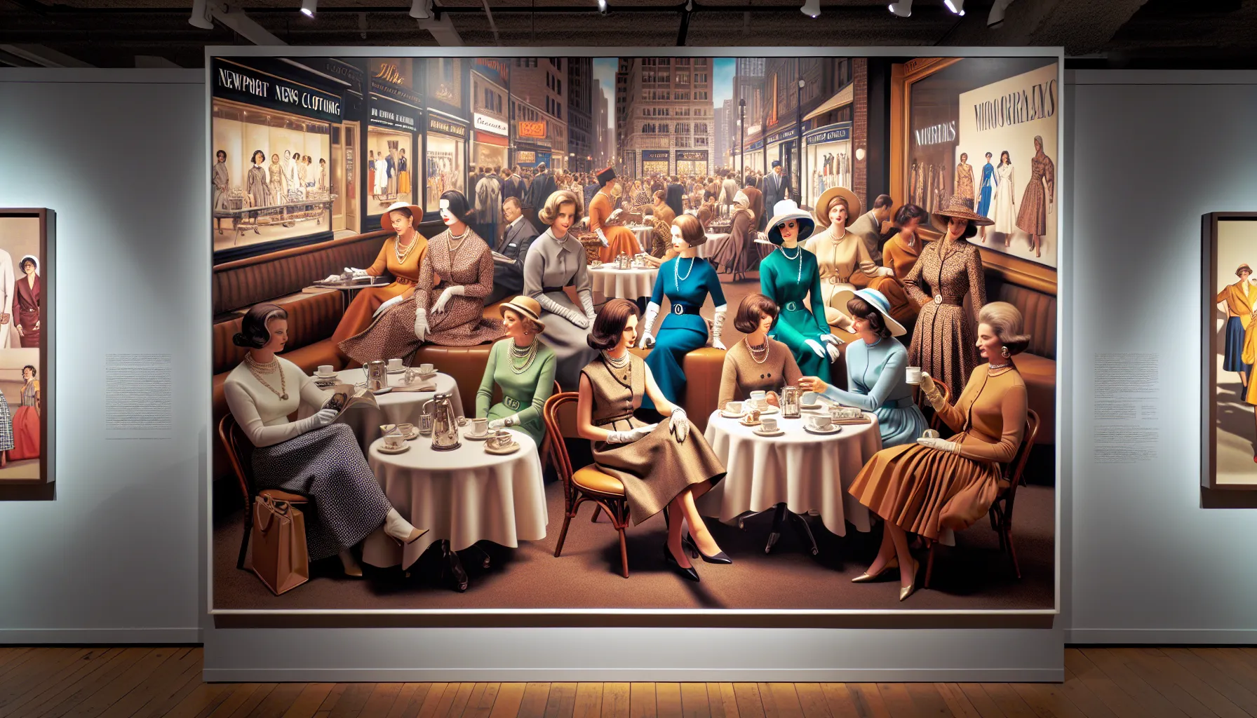 diverse women wearing Newport News Clothing in a stylish café setting.