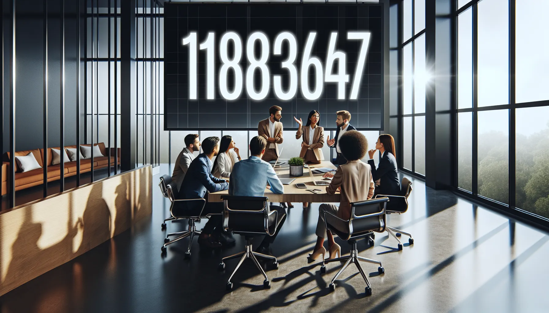 diverse team discussing customer outreach in a modern office.