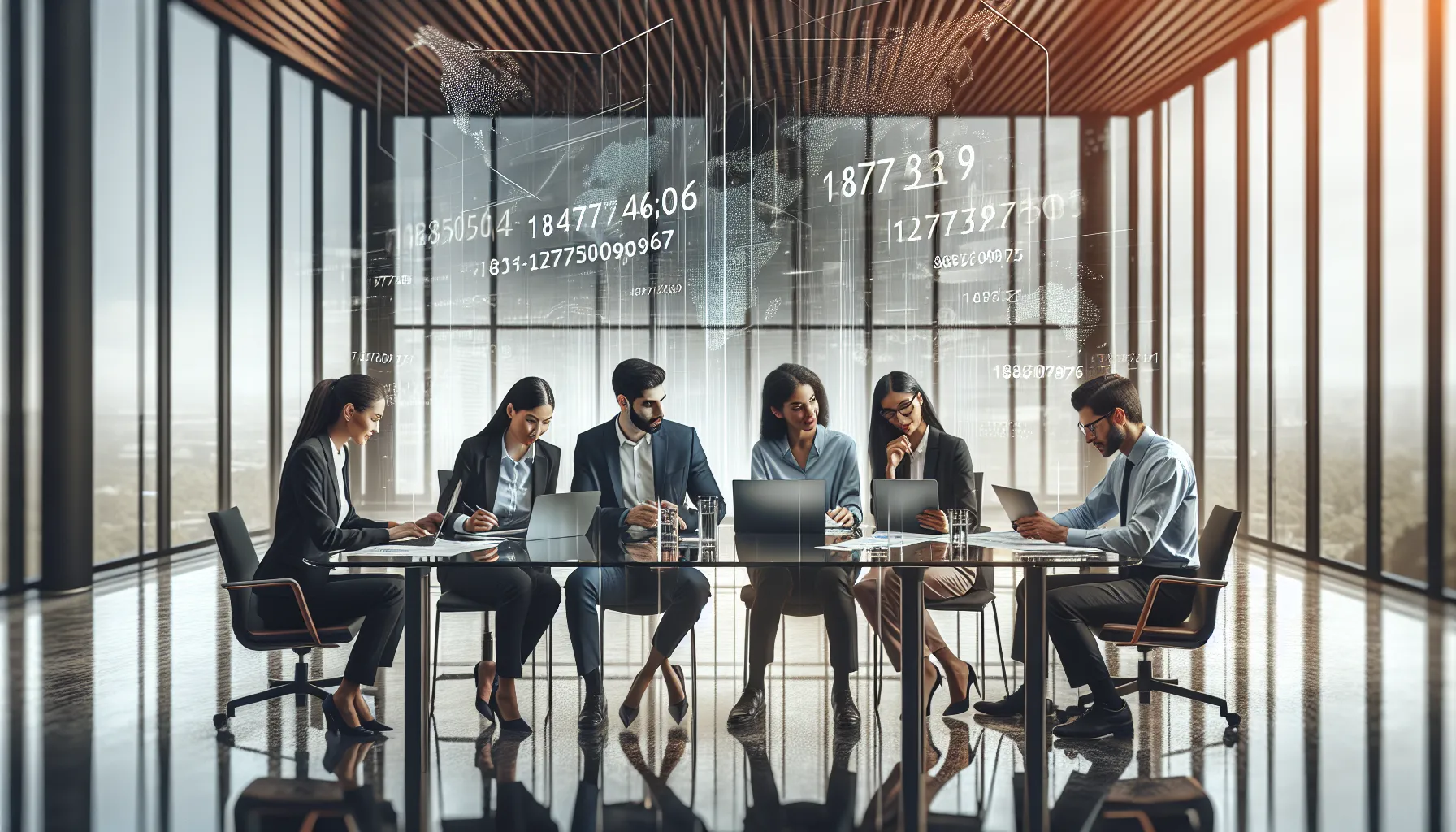 diverse professionals collaborating in a modern office.