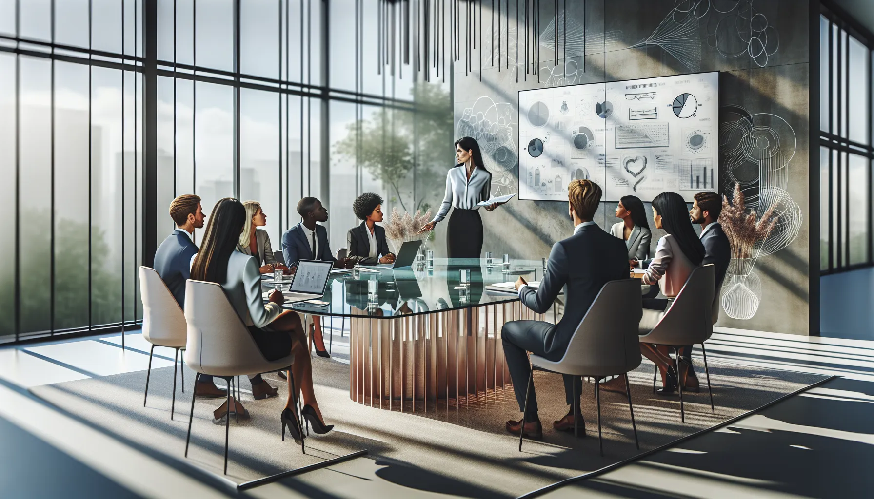 diverse professionals collaborating on cbofeos implementation in a modern office.