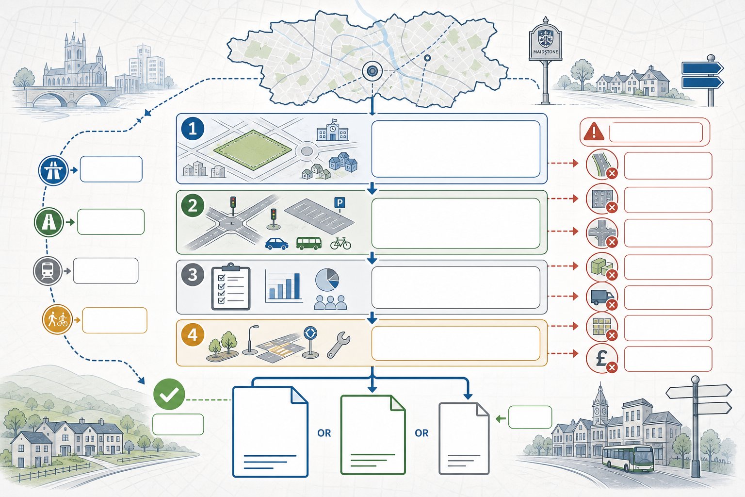 Infographic showing early transport planning steps for Maidstone development projects.
