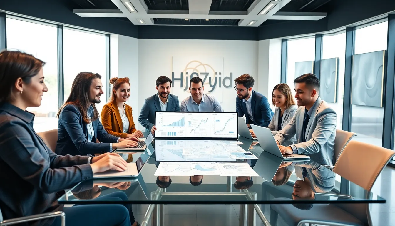 diverse professionals collaborating on innovative solutions in a modern office.