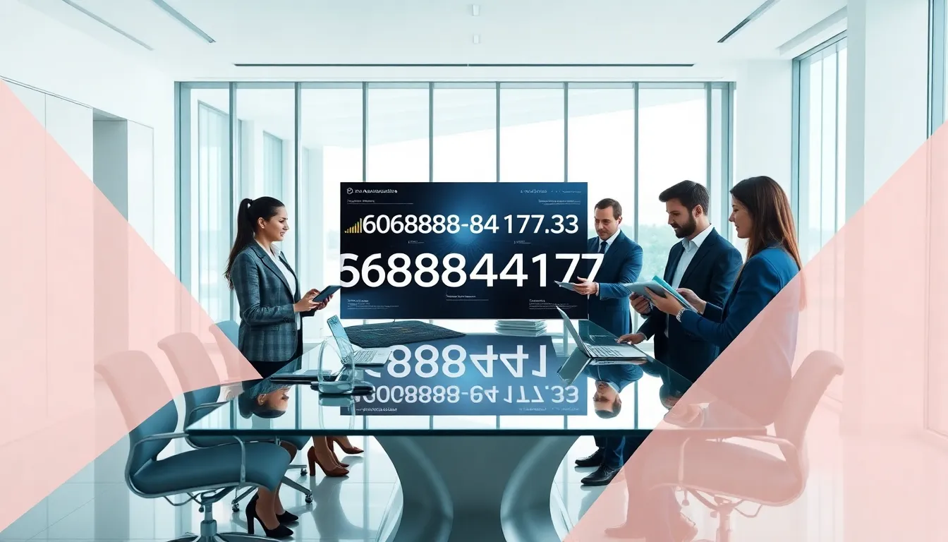 digital dashboard showcasing 6088884179 in a modern office.