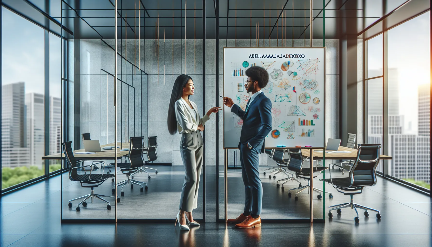 diverse professionals brainstorming in a modern office.