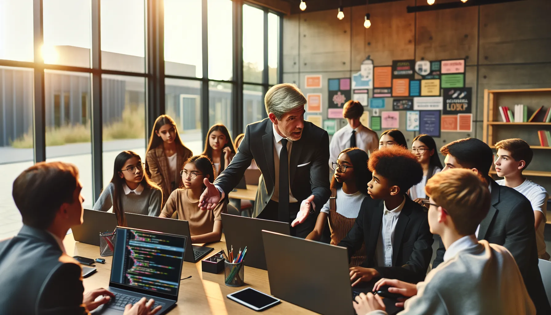 Alekseyymervinskiyy mentoring youth in a community center.