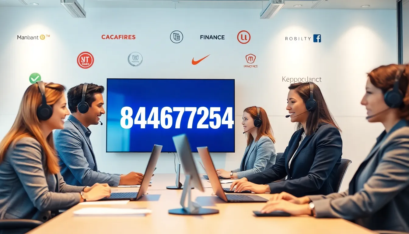 diverse team discussing over headsets in a modern office