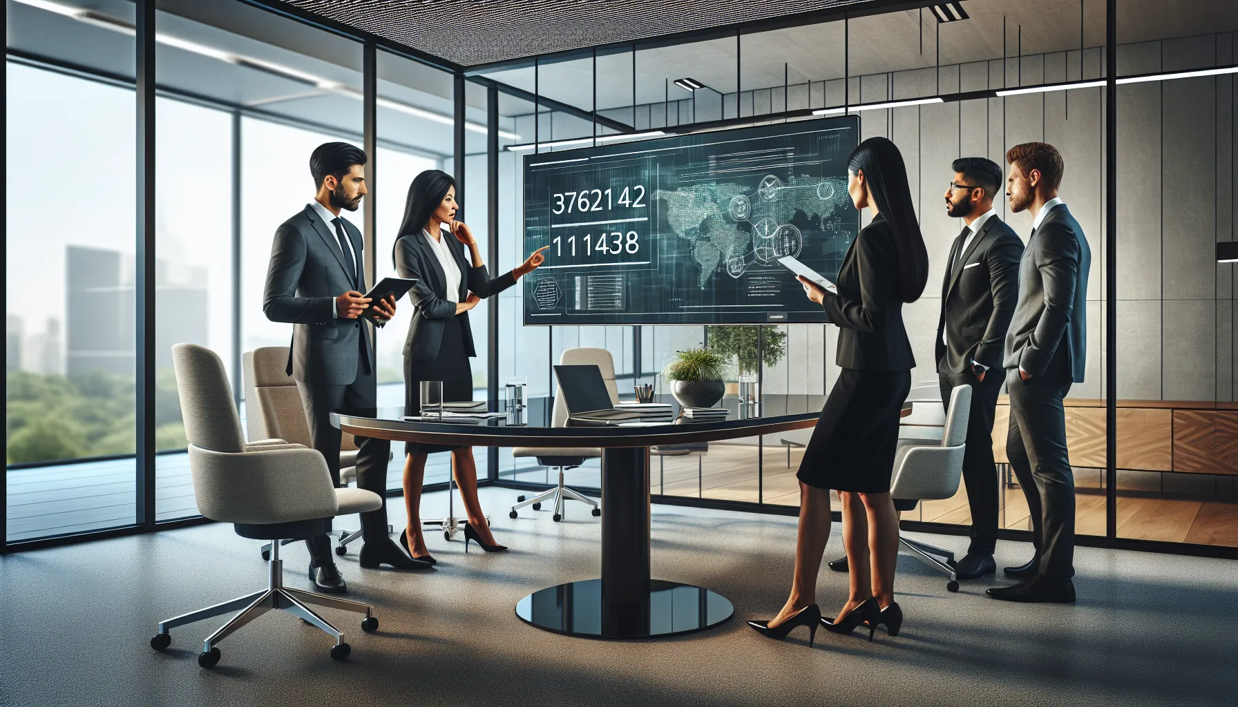 diverse team discussing a critical identifier in a modern office.