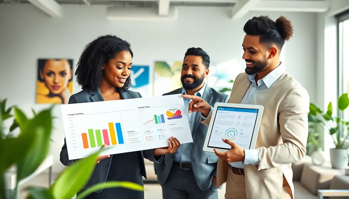 diverse team discussing lifestyle health plans in a modern office.