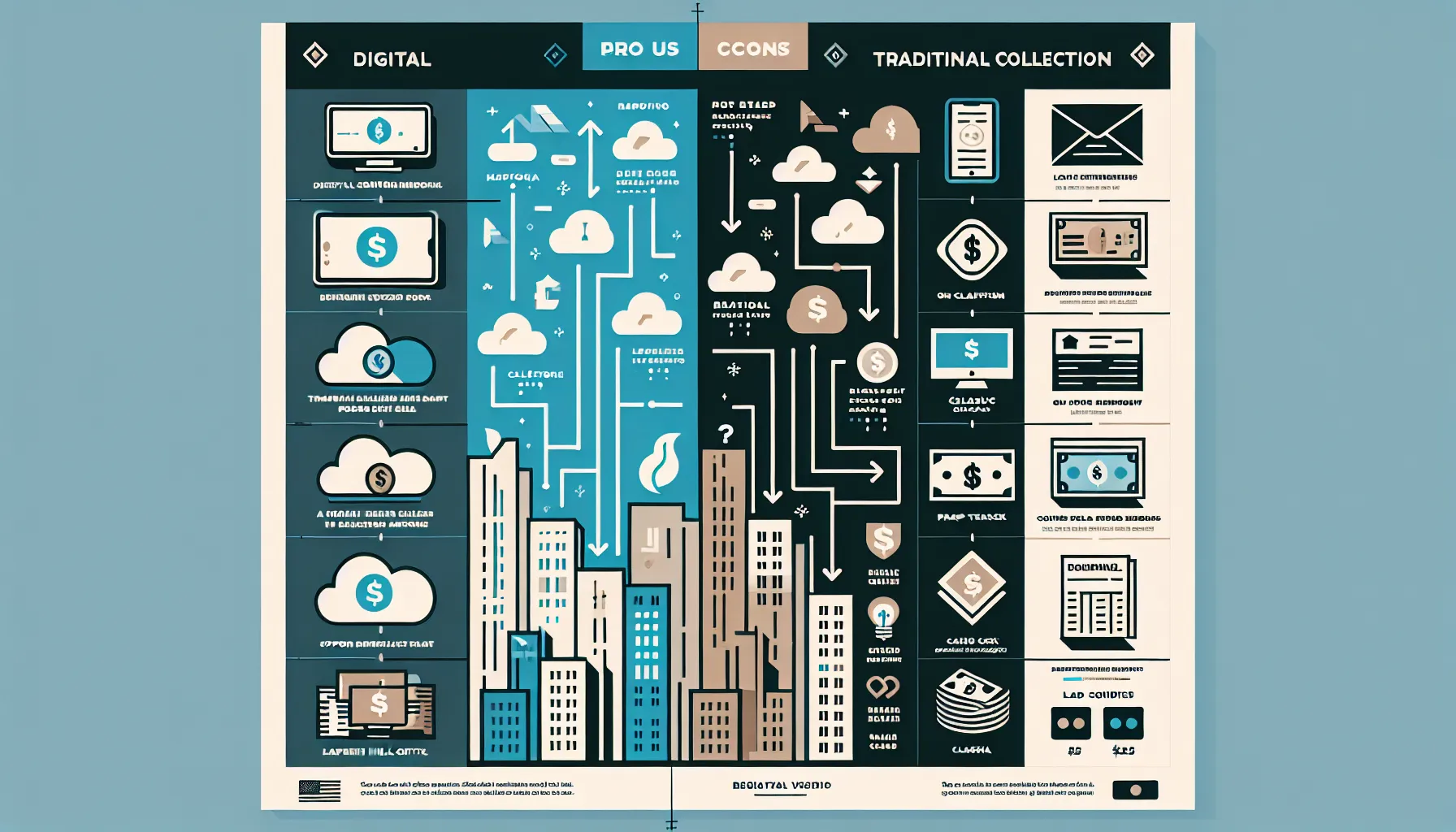 comparison chart of digital versus traditional rent collection methods