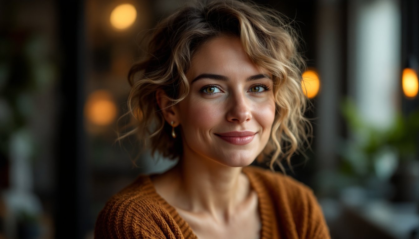Woman sitting quietly by a sunny kitchen window taking a calm pause between tasks.