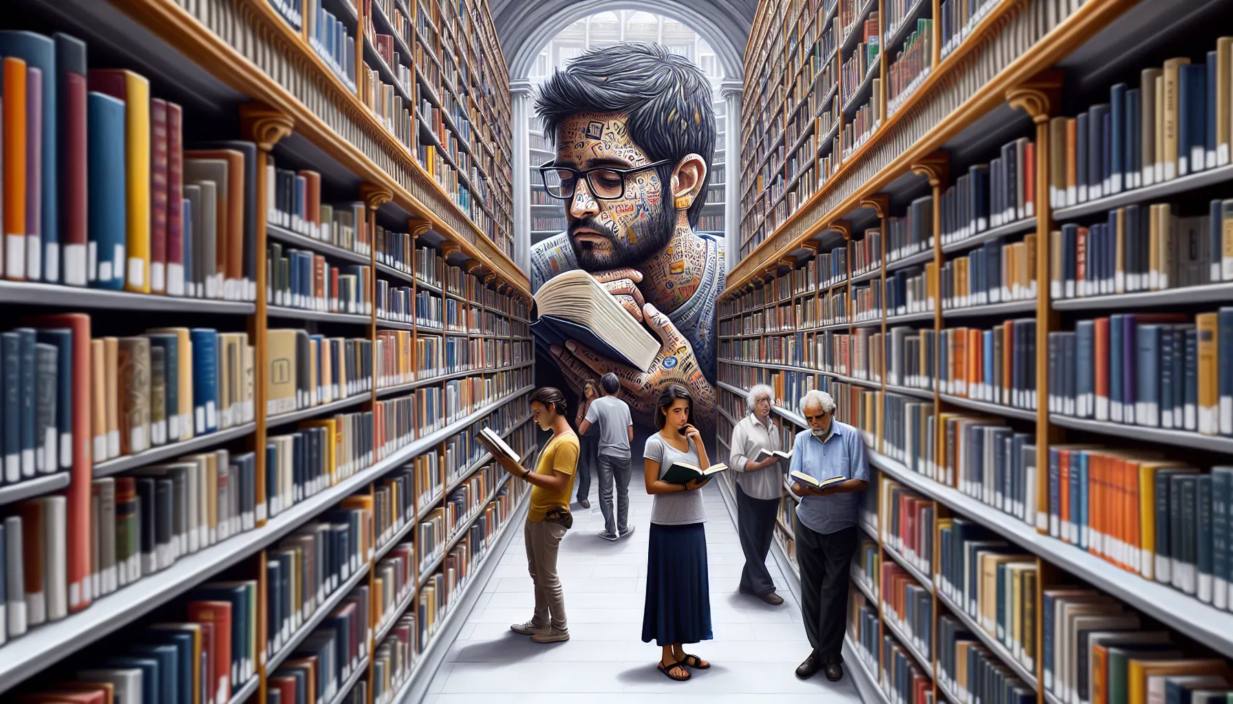 A university library depicting knowledge and decision-making.