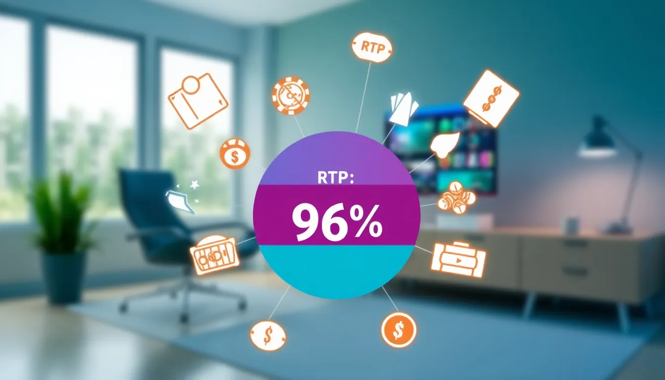 infographic showing RTP percentage in online gambling context.