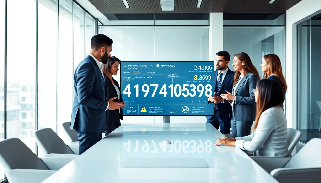 diverse team discussing the significance of the number 4197405898.