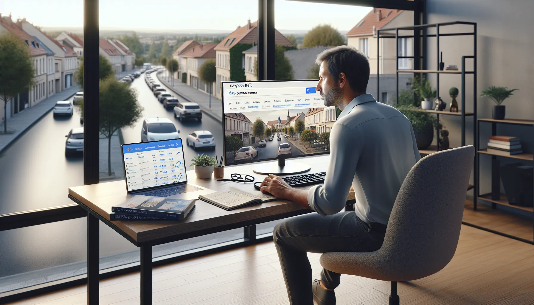 Local business owner in Sucy-en-Brie analyzing Google search results and SEO gaps.