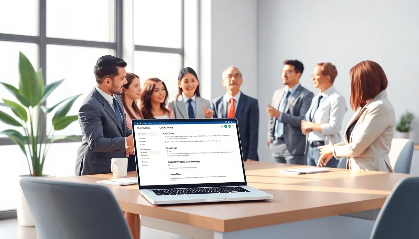 professionals discussing website cookies at a modern workspace.