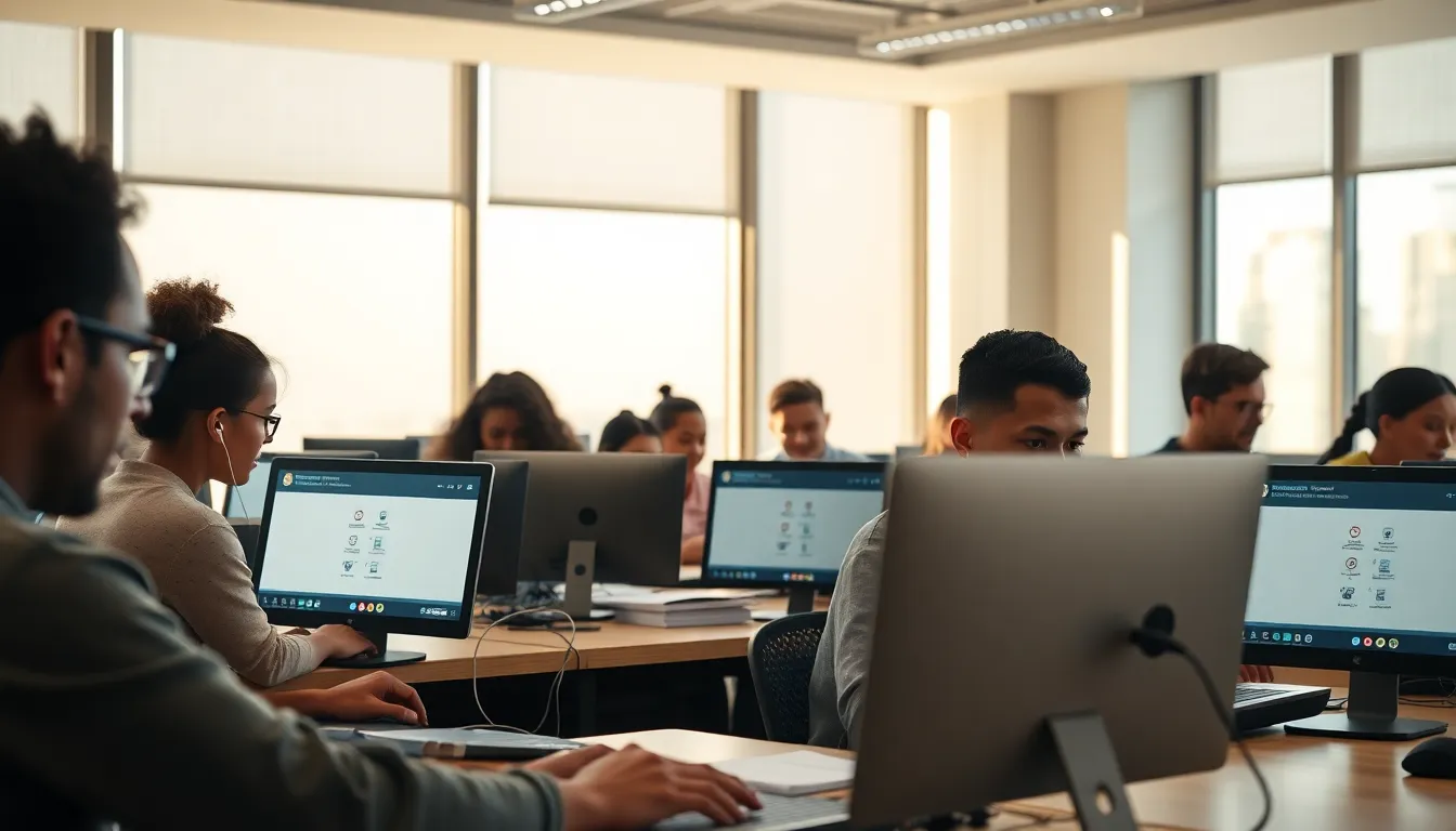 students taking an online exam with virtual proctoring tools.