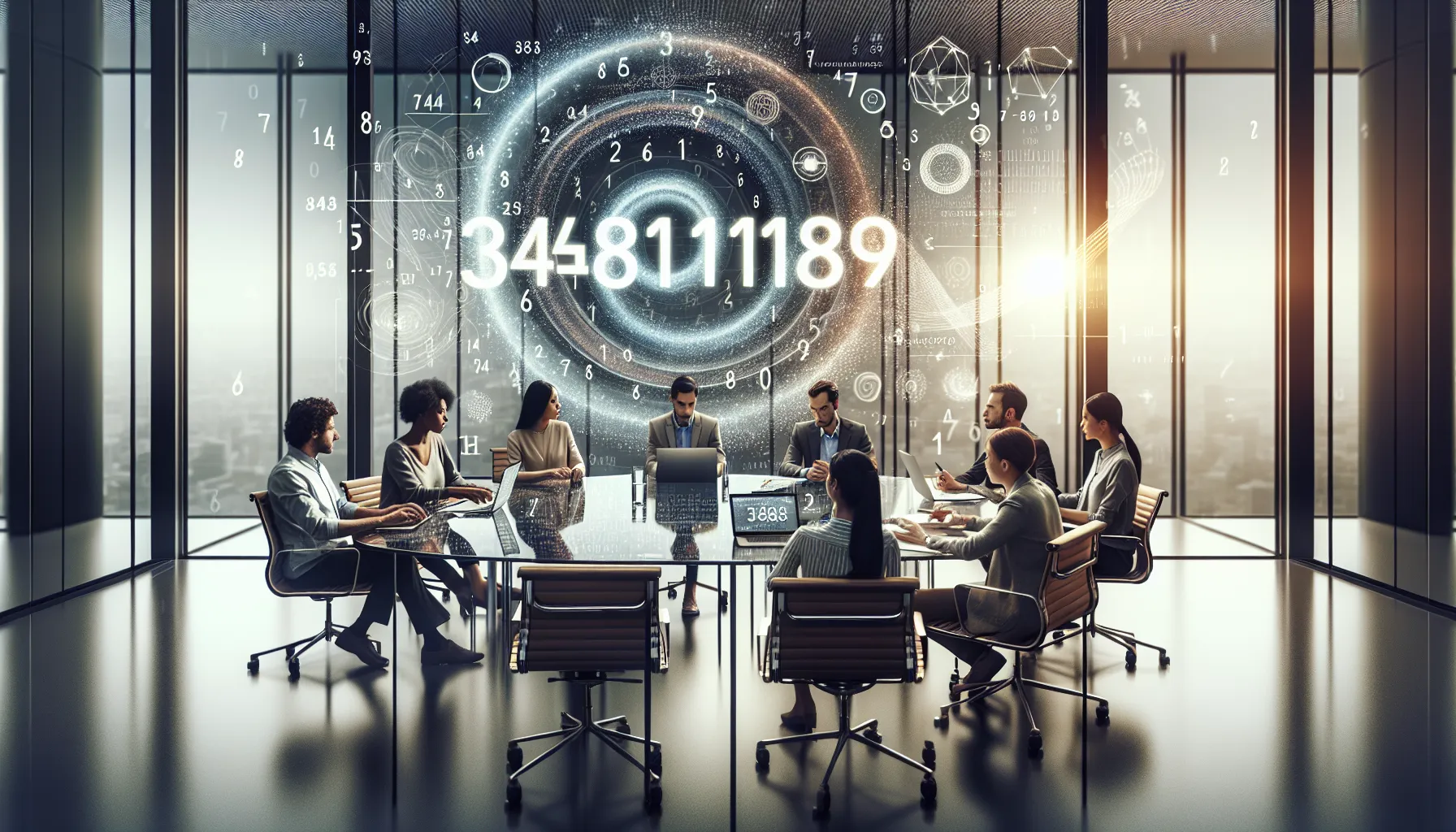 diverse team discussing the significance of the number 3488118879 in a modern office.