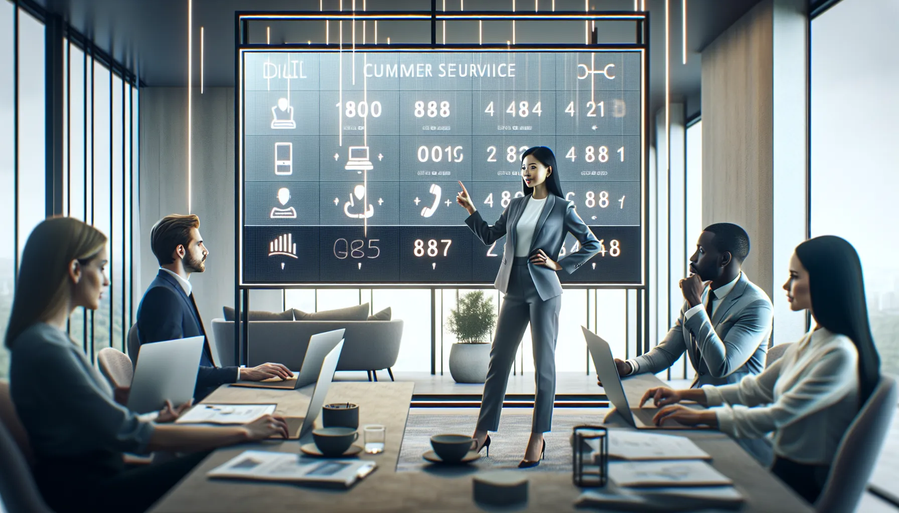 diverse team discussing alternative customer service contact options.