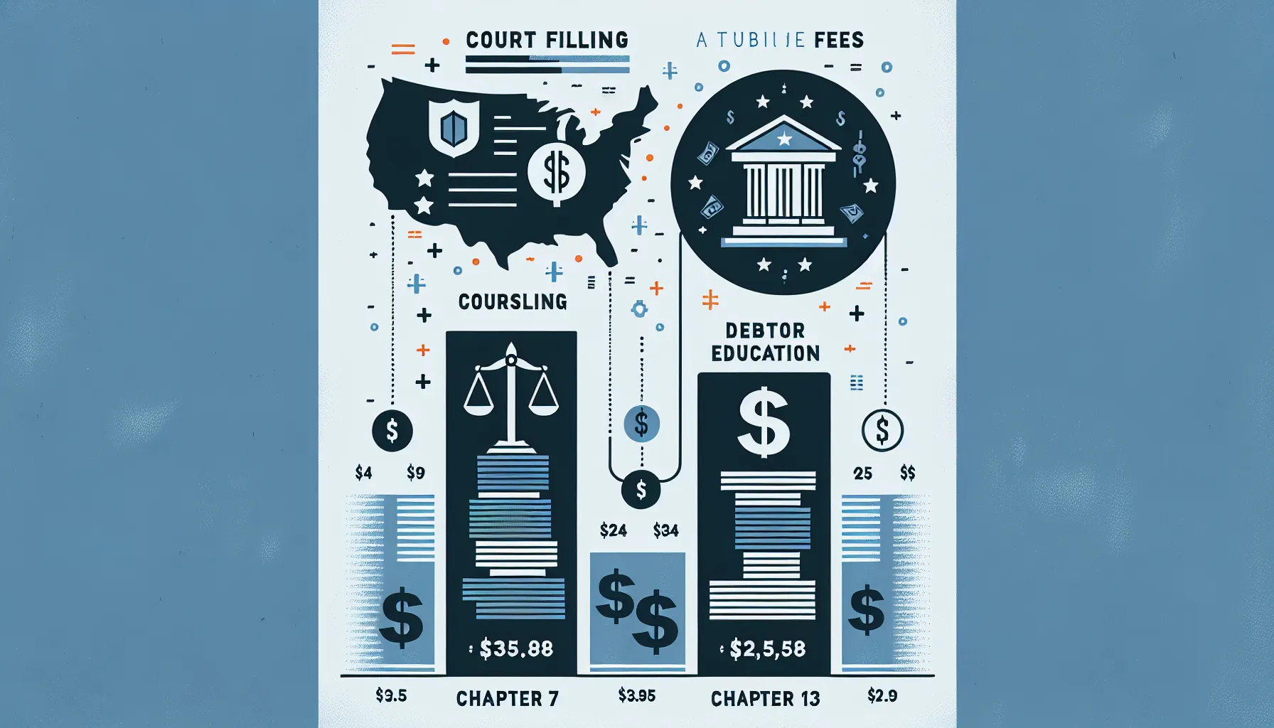 infographic showing types and costs of bankruptcy help in the US