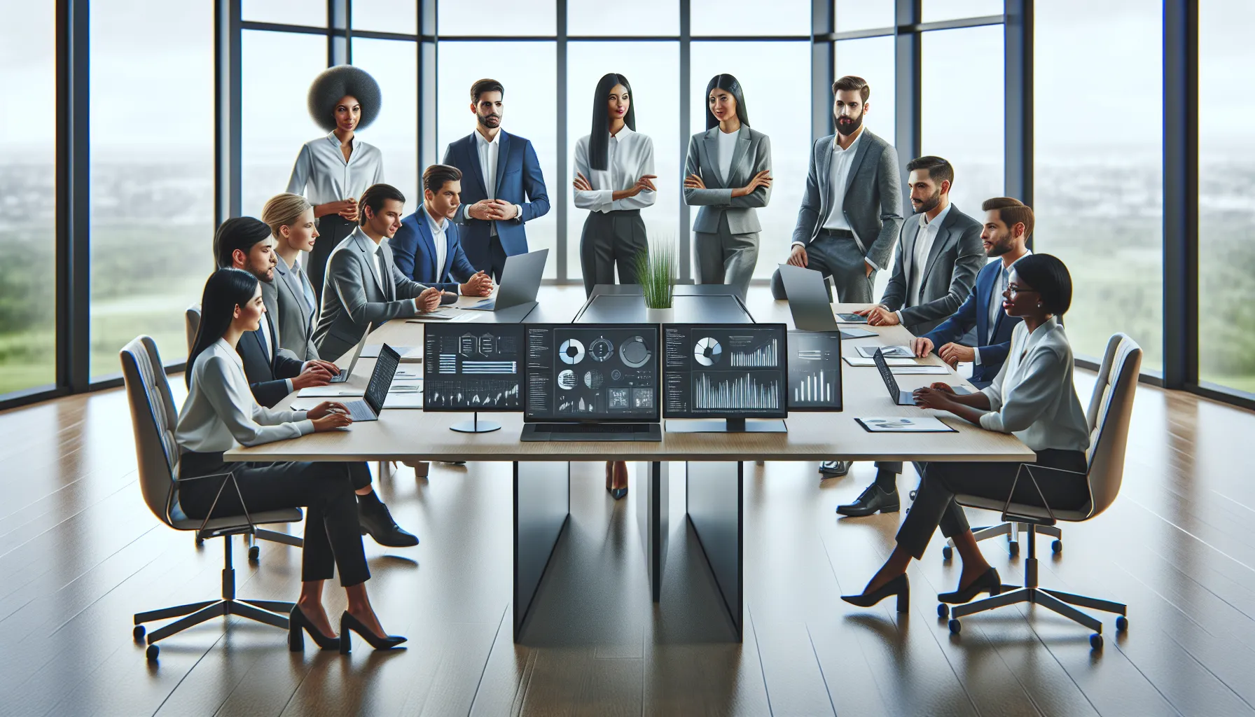diverse team discussing Appcloseadd software in a modern office.
