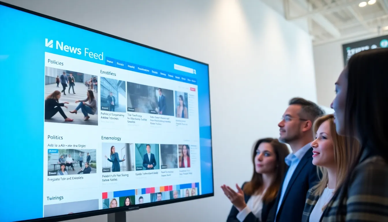 digital display of MSN News Feed home page with diverse viewers.