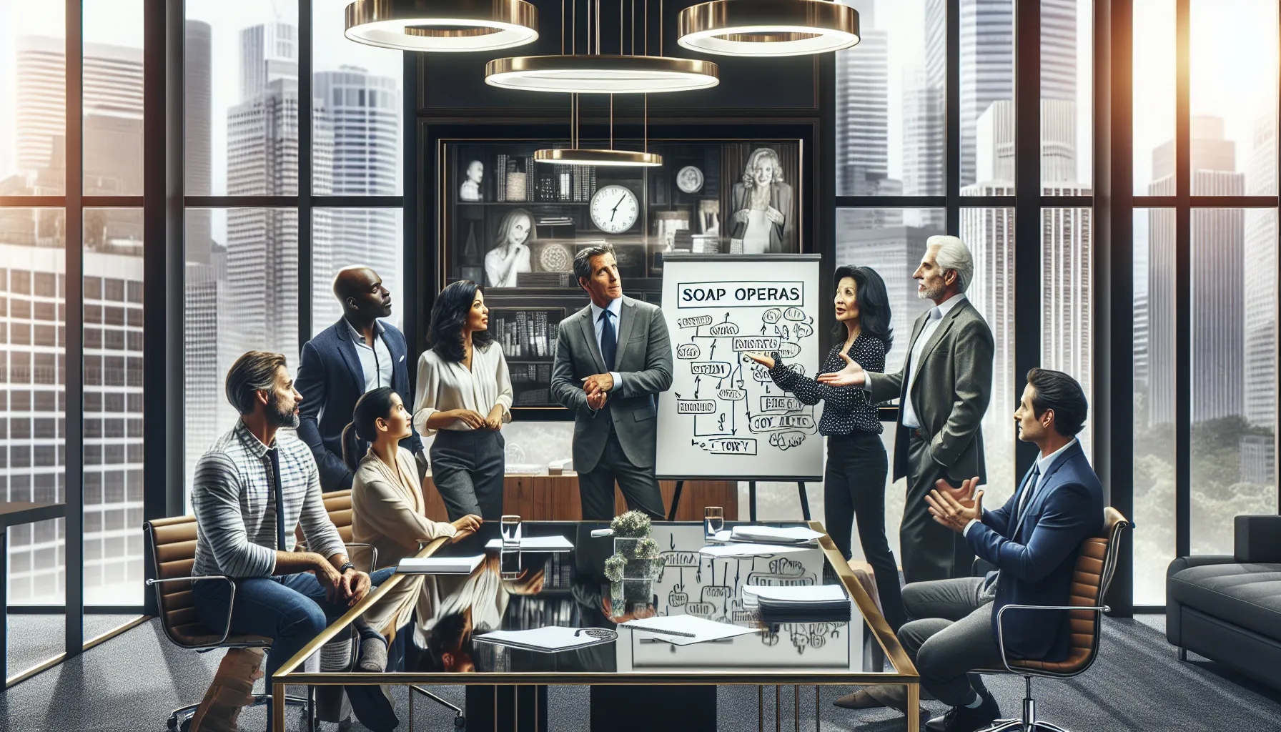 Ken Corday and a diverse team collaborating in a modern office.