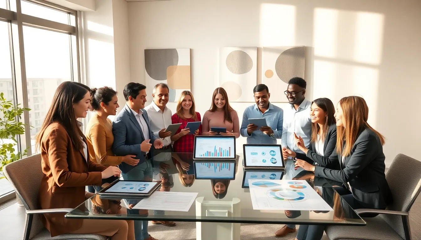 diverse team discussing innovative methodologies in a bright office.