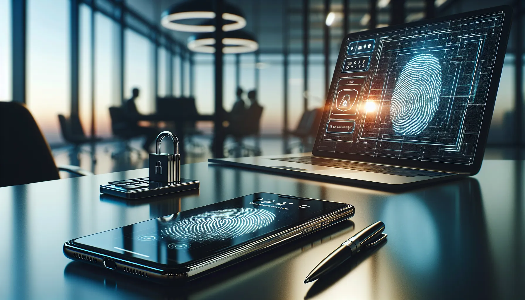 Phone and laptop illustrating two-factor authentication.