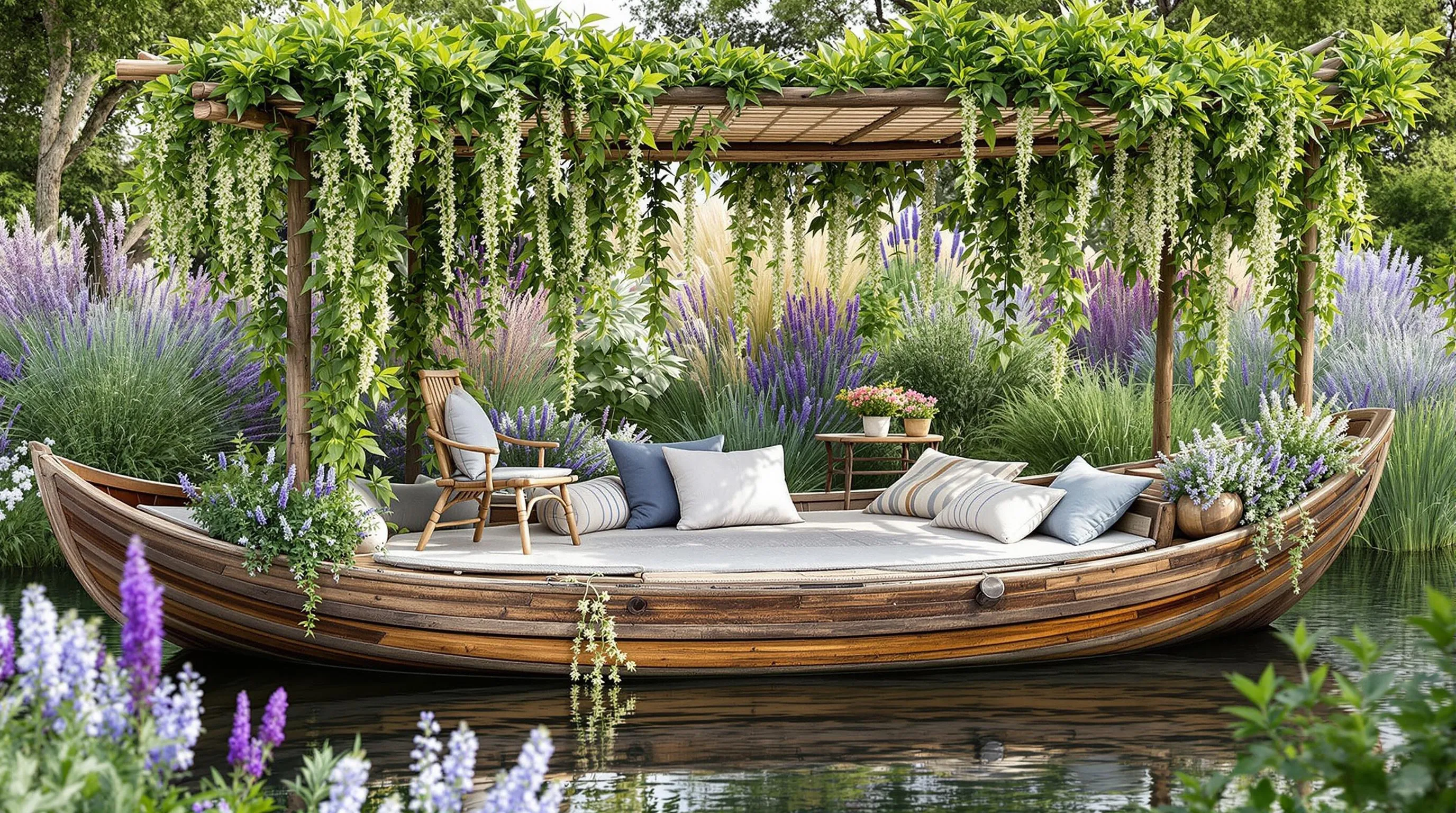 10 Creative Garden Ideas for Repurposing Old Boats into Stunning Backyard Features 8