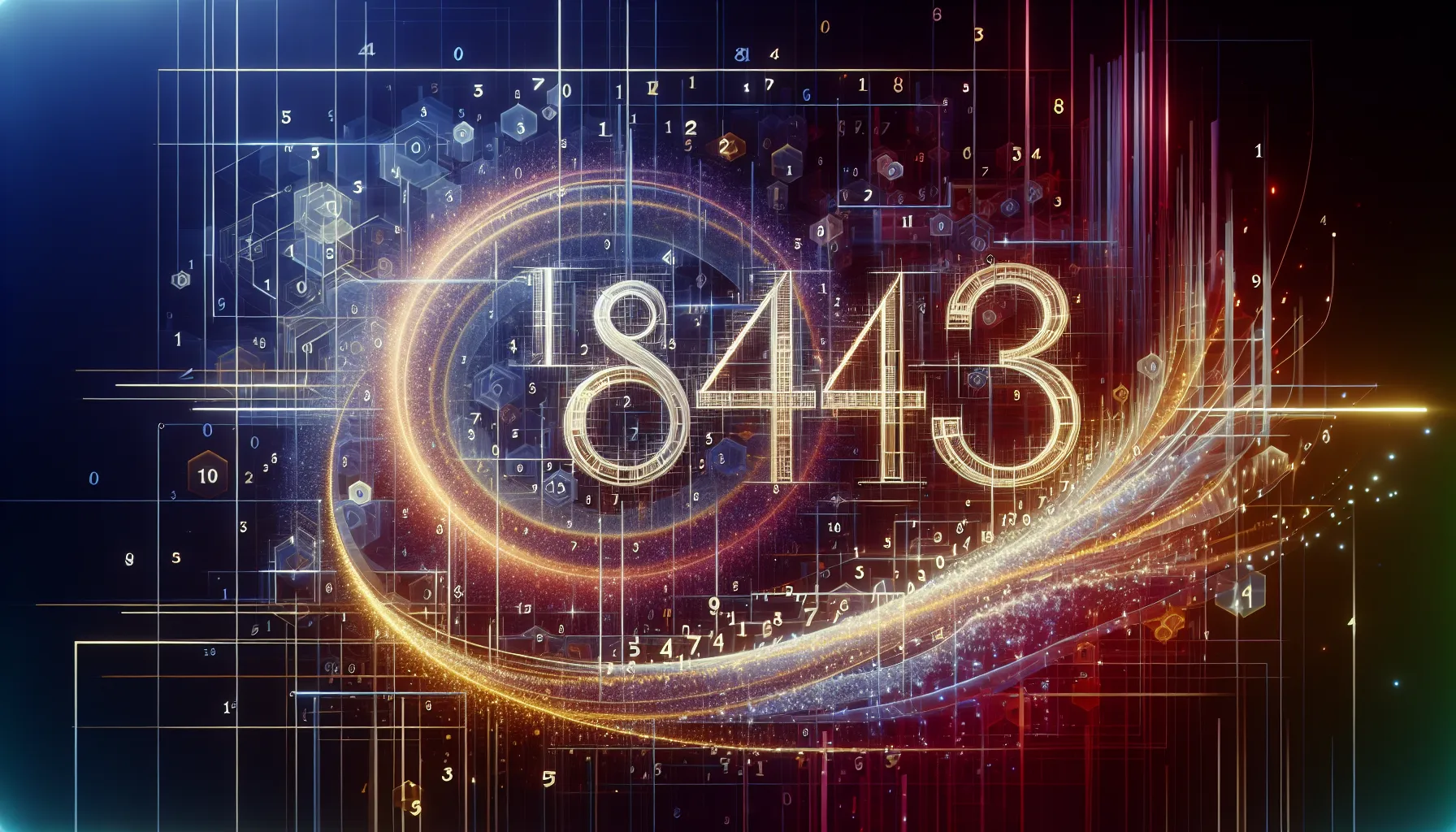 Artistic representation of the number 18445424813 in an abstract digital setting.