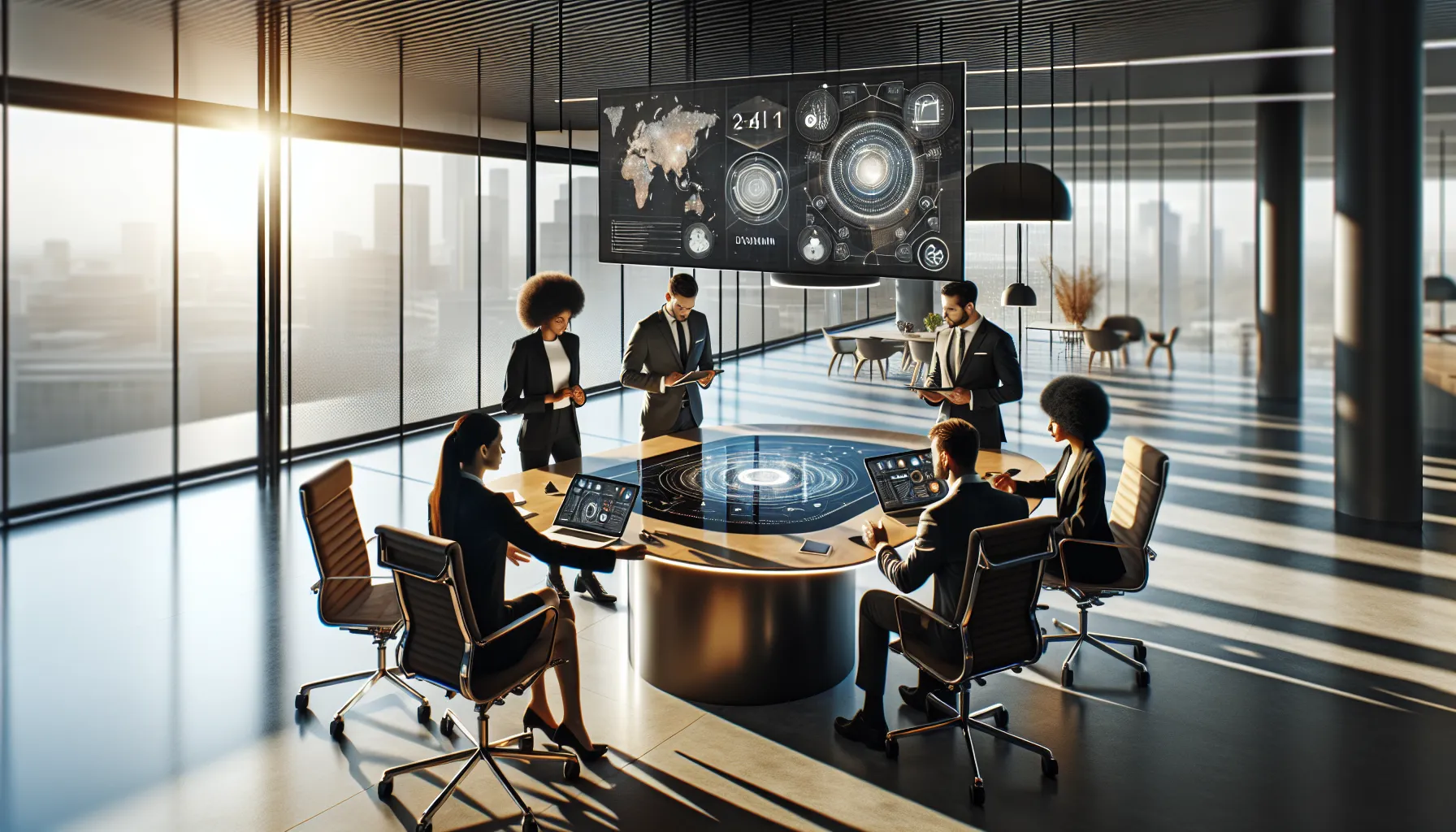 diverse team brainstorming about Vfrcvfhrtn in a modern office.