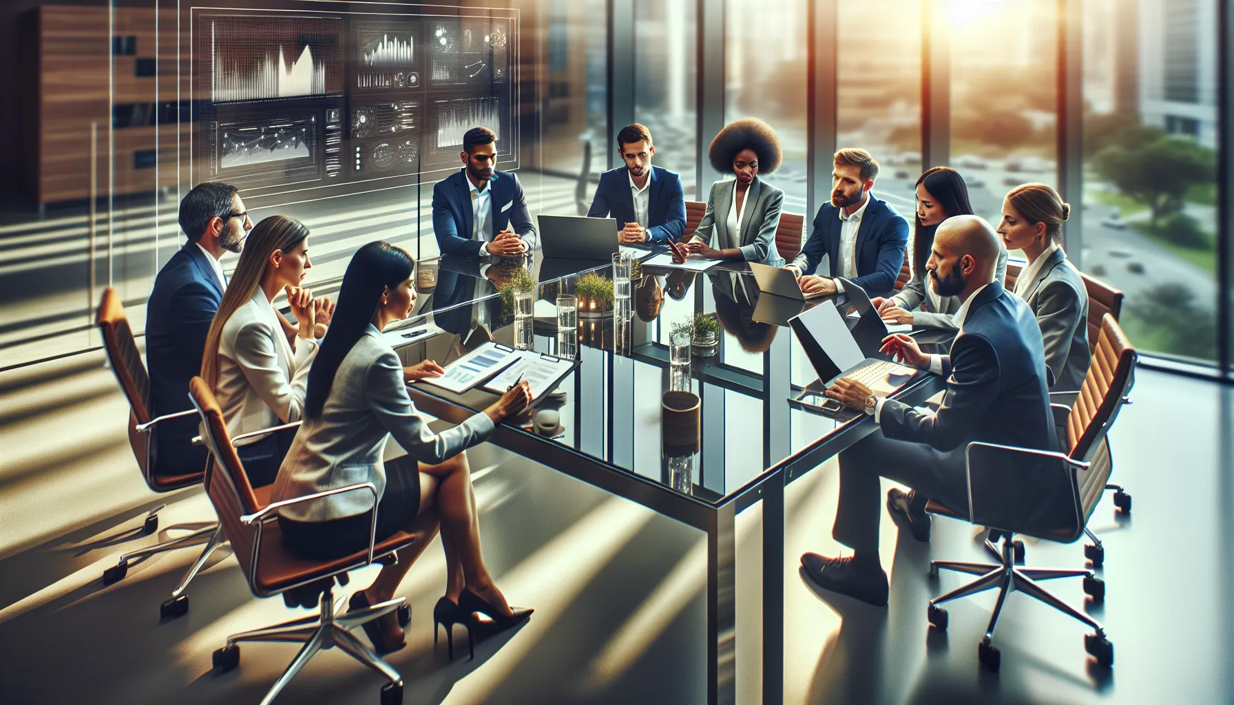 diverse team collaborating in a modern office setting.