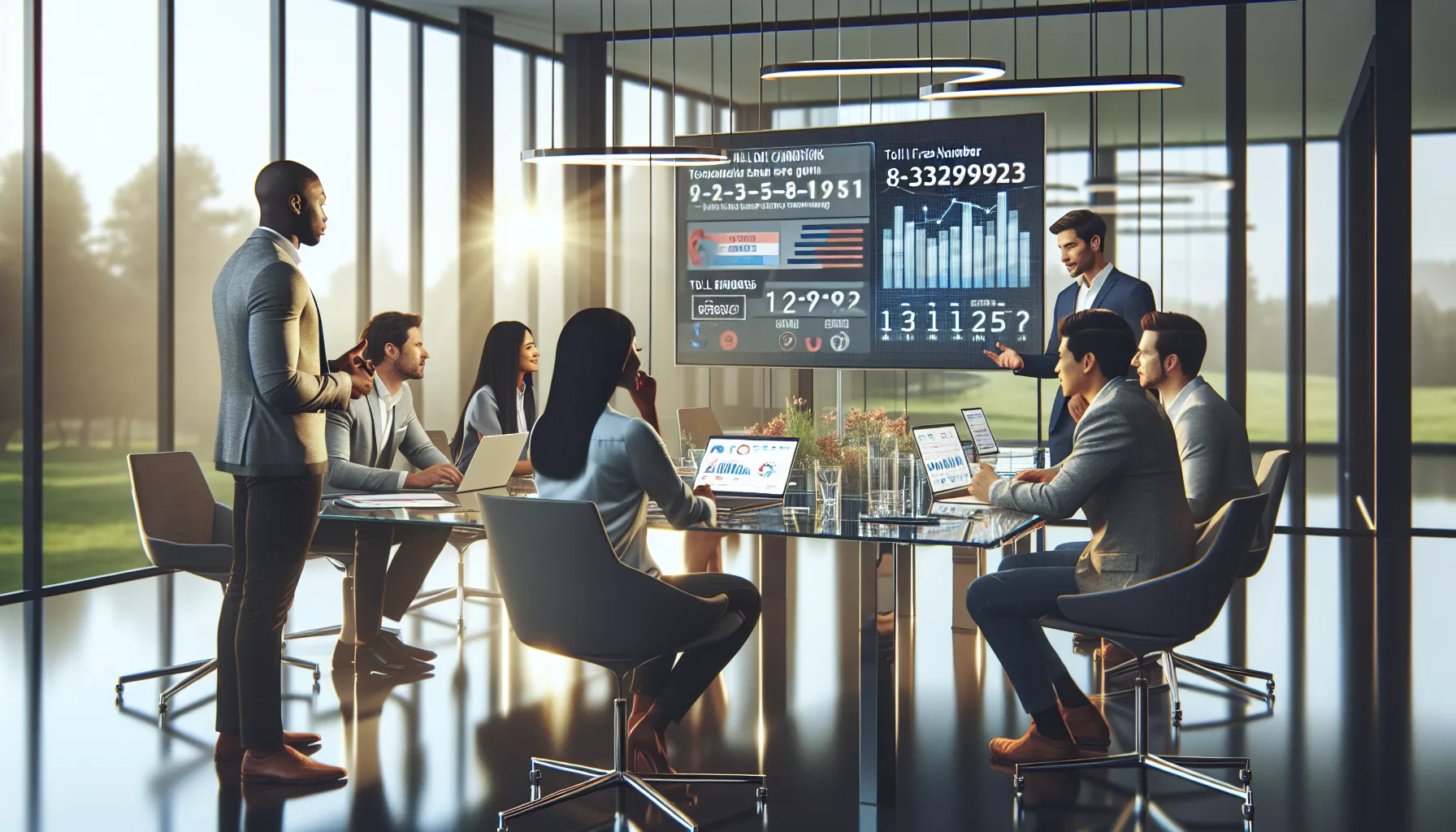 diverse professionals collaborating in a modern office setting.