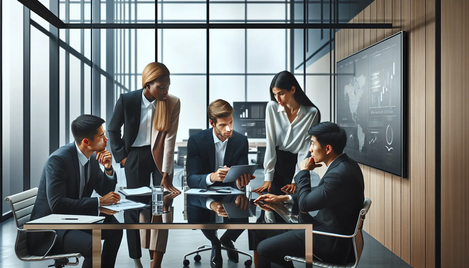diverse team discussing A12656568684A in a modern office.