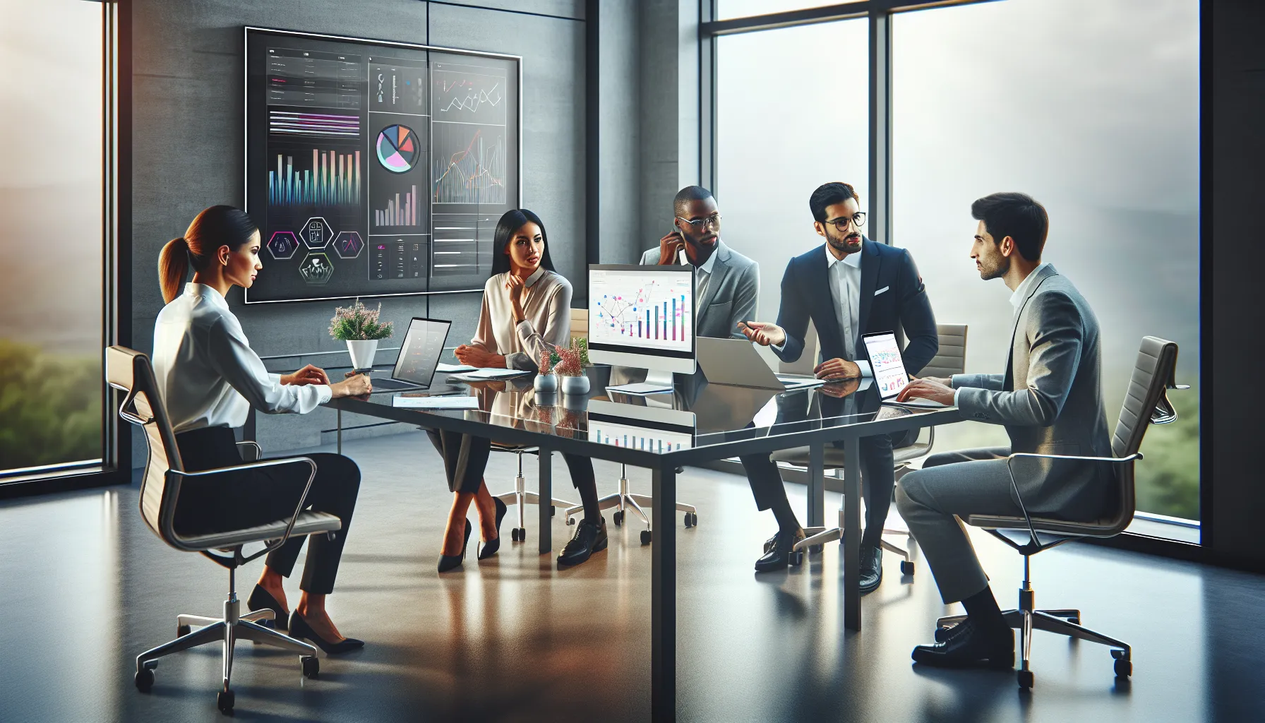 diverse team collaborating in a modern office using Runlhlp platform.