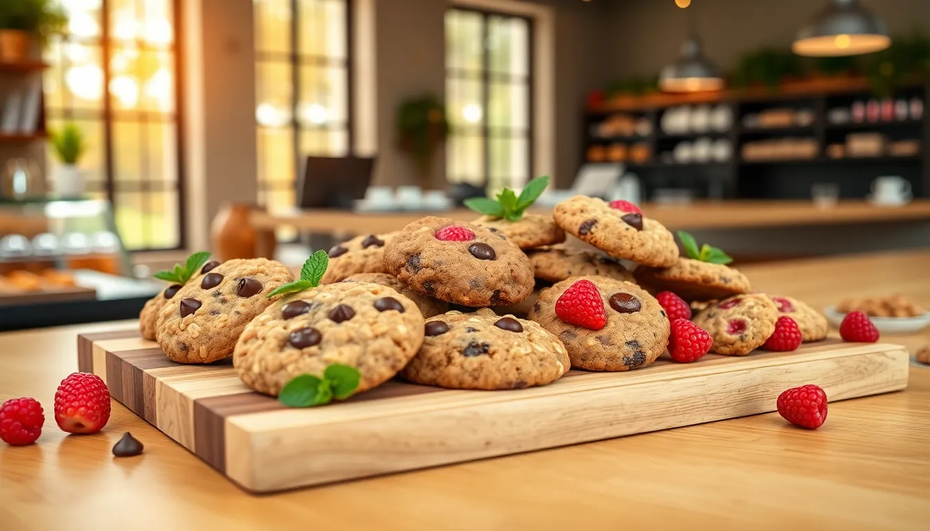 assorted CookiesForLove cookies displayed in a modern bakery.