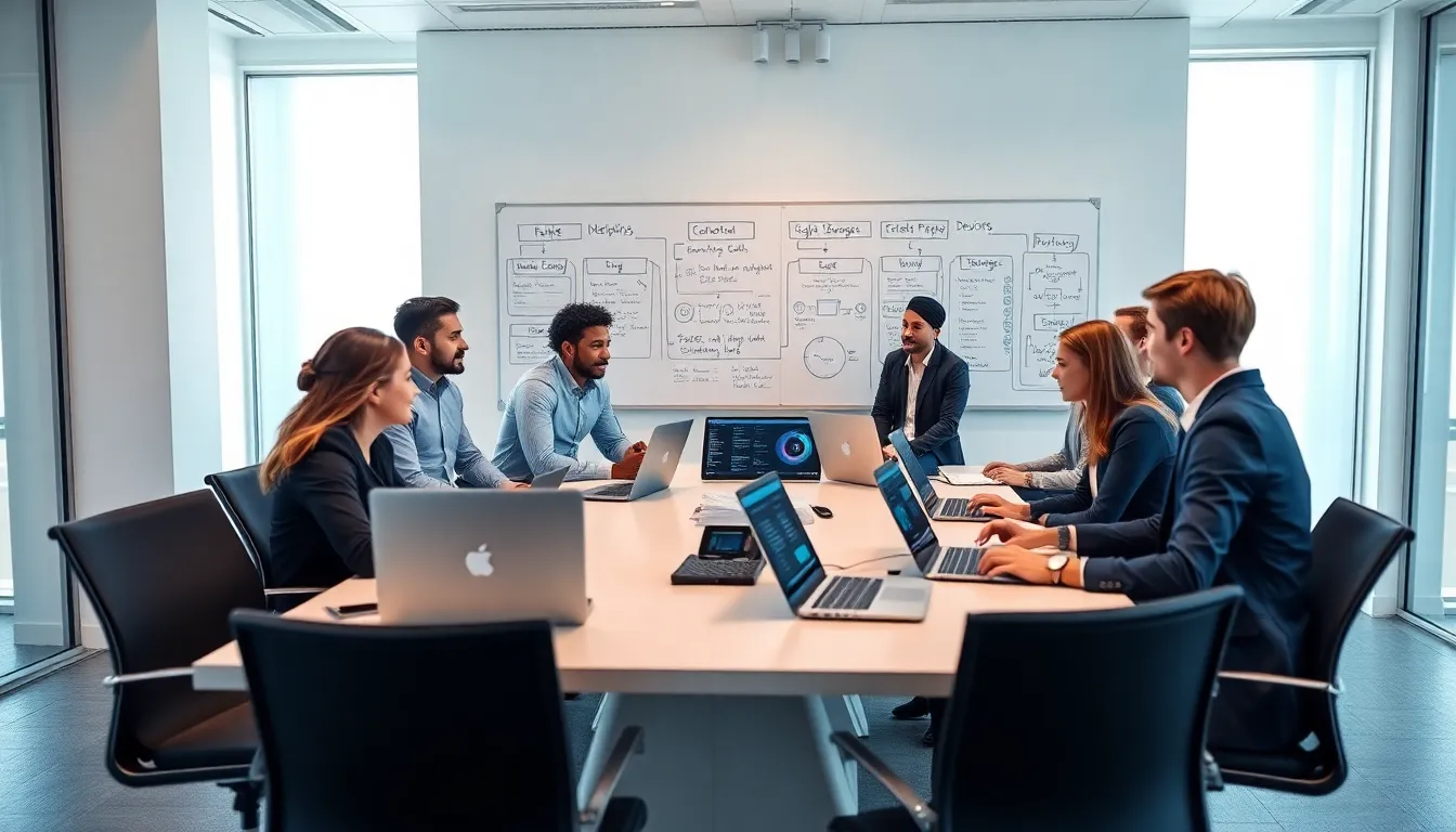 diverse team collaborating in a modern office for managed DevOps services.