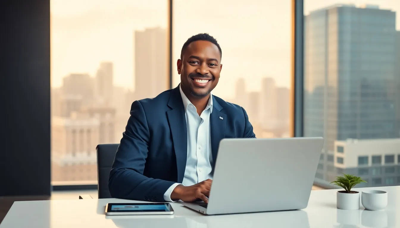 Timothy Williams in a modern office, showcasing HomeRocket Realty's vision.
