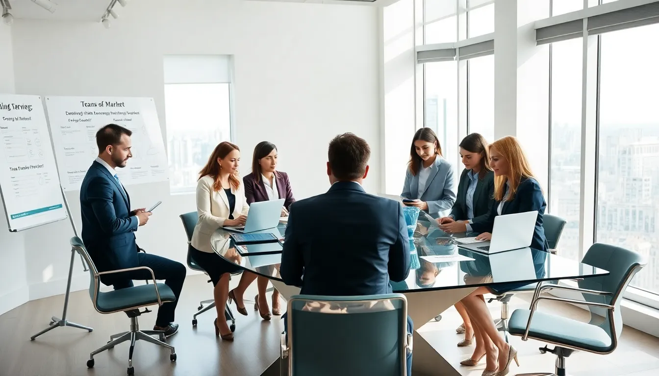 diverse real estate agents collaborating in a modern office.